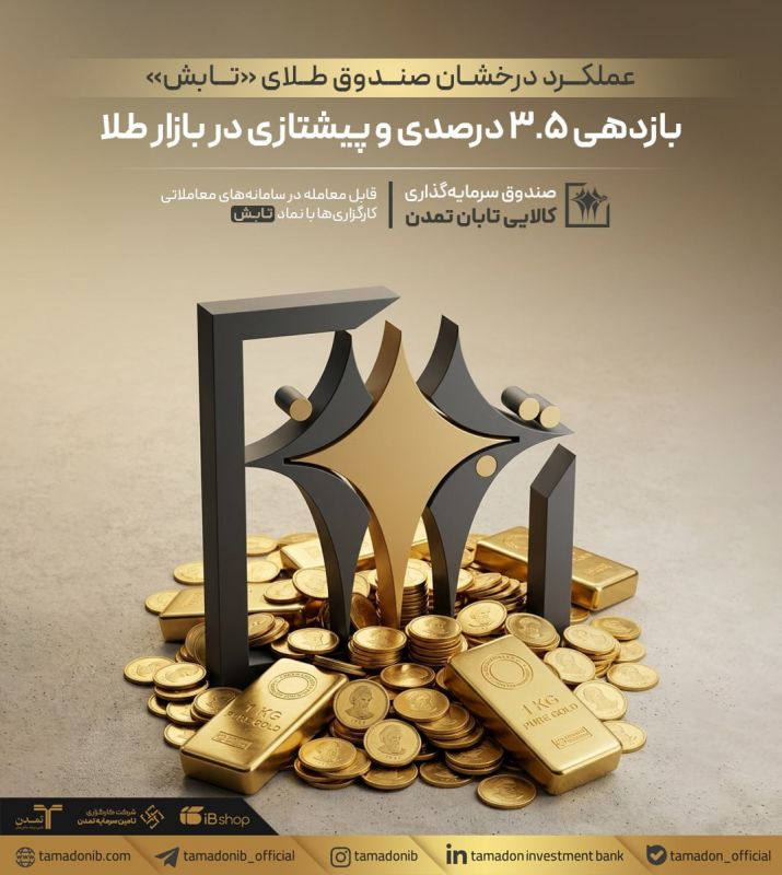 عملکرد درخشان &laquo;تابش&raquo;؛ بازدهی ۳.۵ درصدی و پیشتازی در بازار طلا