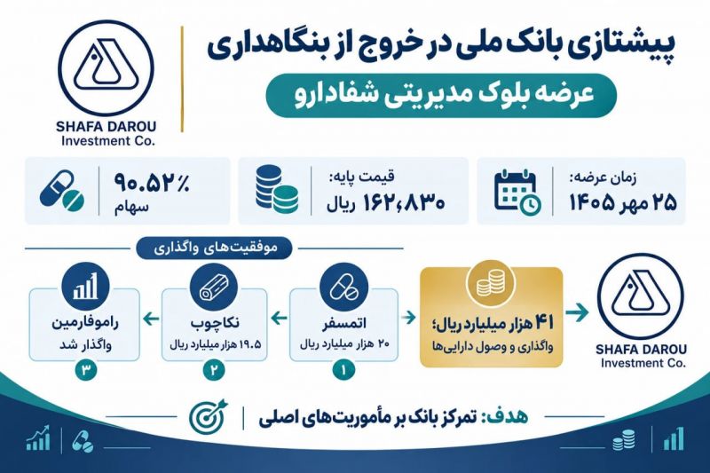  نسخه &laquo;شفا&raquo; برای درمان عارضه بنگاهداری؛ خروج استراتژیک بانک ملی روی ریل واگذاری&zwnj;های موفق